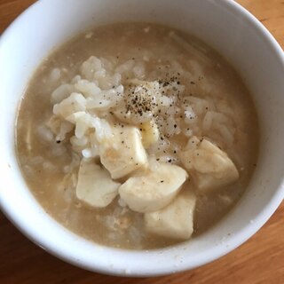 豆腐とチーズの味噌雑炊